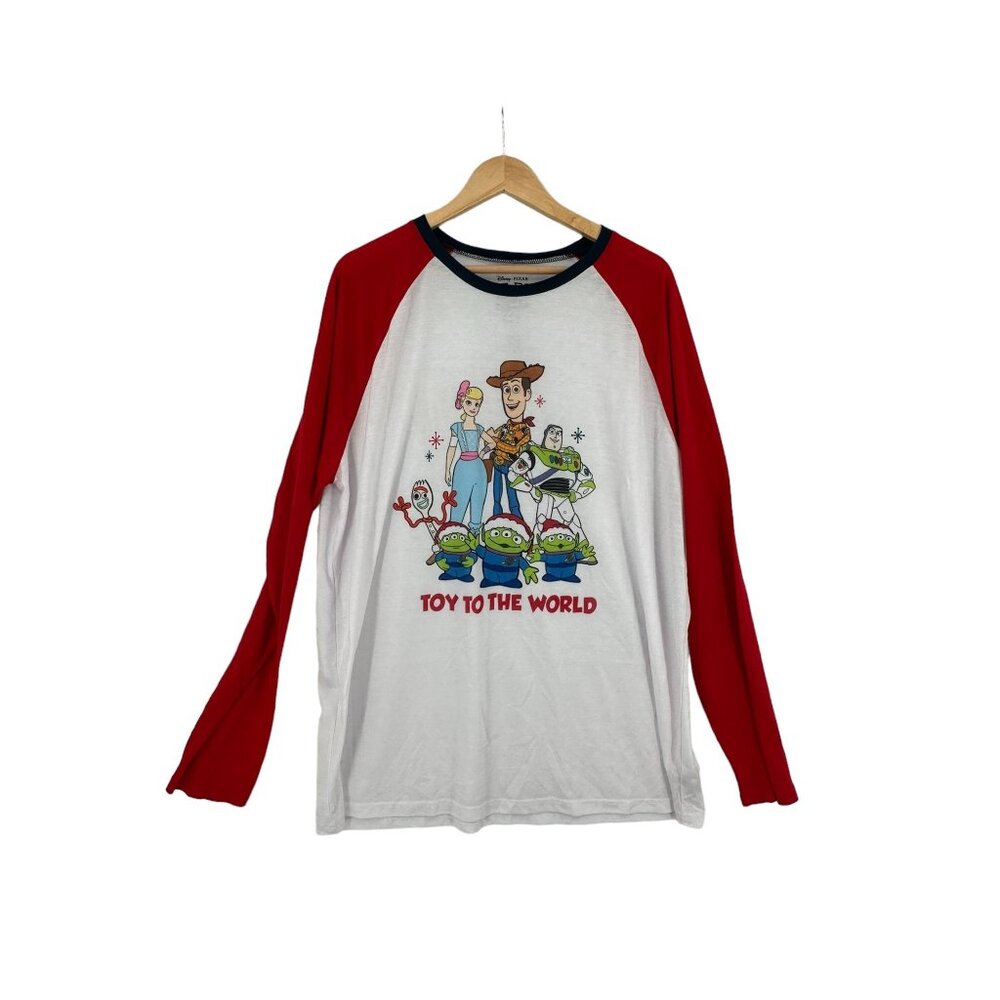 Disney Pixar Toy Story 4  Raglan Long Sleeve Shirt XL Christmas Holiday‎